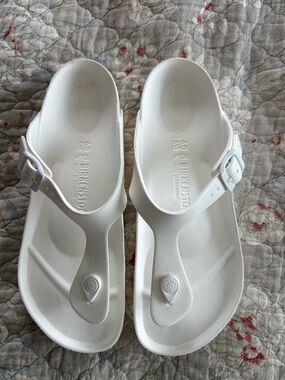 Birkenstock White Gizeh EVA Thong Sandals - Crisp White